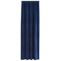 Produktbild för Mörkläggningsgardiner 2 pcs Mörkblå 140 x 260 cm Sammet