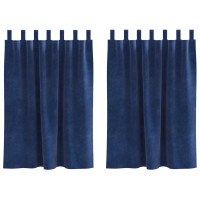 Produktbild för Mörkläggningsgardiner 2 pcs Mörkblå 140 x 140 cm Sammet