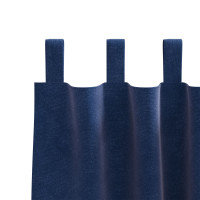 Produktbild för Mörkläggningsgardiner 2 pcs Mörkblå 140 x 175 cm Sammet