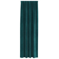 Produktbild för Mörkläggningsgardiner 2 pcs Mörkgrön 140 x 225 cm Sammet