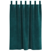 Produktbild för Mörkläggningsgardiner 2 pcs Mörkgrön 140 x 140 cm Sammet