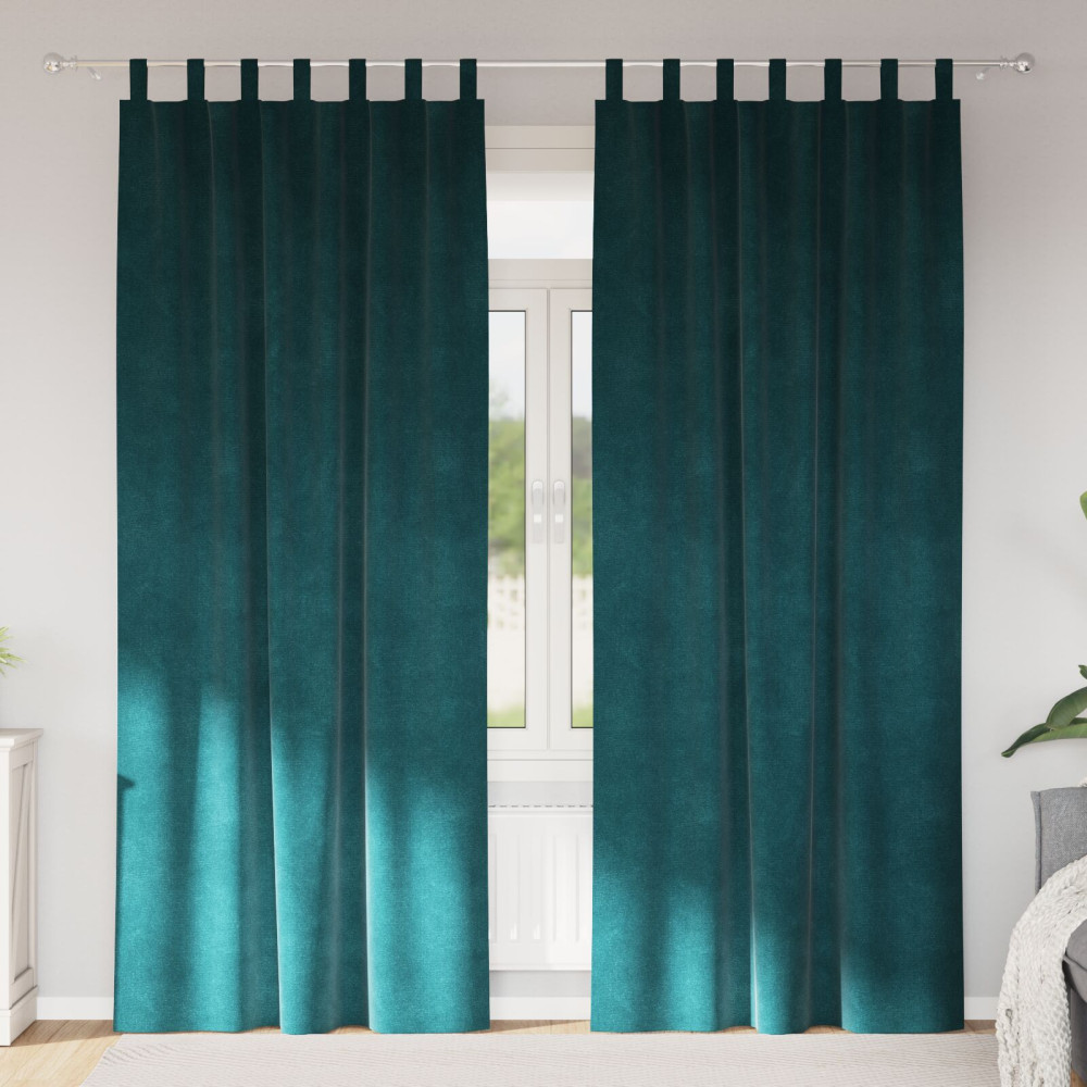 Produktbild för Mörkläggningsgardiner 2 pcs Mörkgrön 140 x 260 cm Sammet