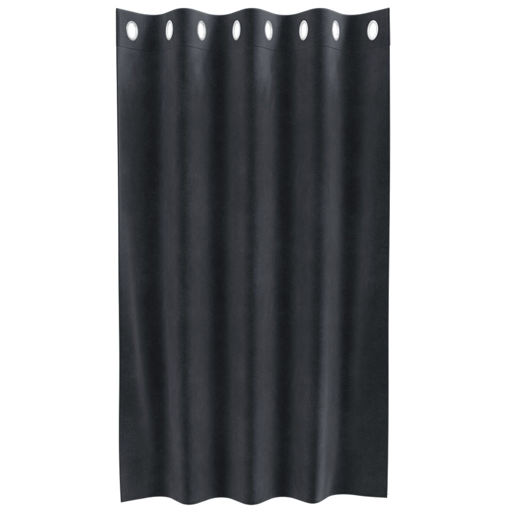 Produktbild för Mörkläggningsgardiner 2 pcs Mörkgrå 140 x 140 cm Sammet