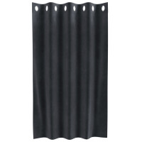 Produktbild för Mörkläggningsgardiner 2 pcs Mörkgrå 140 x 140 cm Sammet
