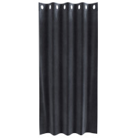 Produktbild för Mörkläggningsgardiner 2 pcs Mörkgrå 140 x 175 cm Sammet