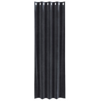 Produktbild för Mörkläggningsgardiner 2 pcs Mörkgrå 140 x 225 cm Sammet
