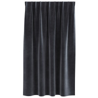 Produktbild för Mörkläggningsgardiner 2 pcs Mörkgrå 140 x 140 cm Sammet
