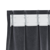 Produktbild för Mörkläggningsgardiner 2 pcs Mörkgrå 140 x 140 cm Sammet