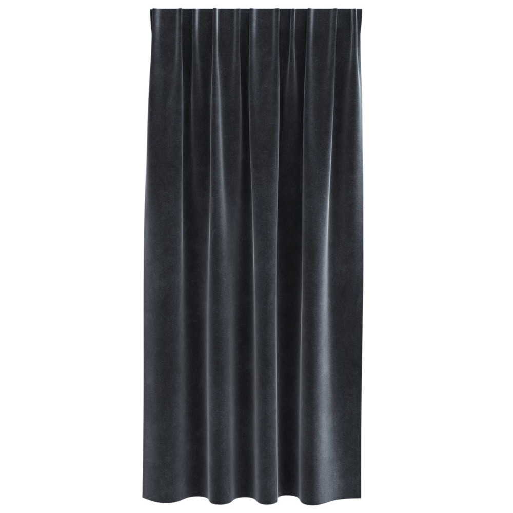 Produktbild för Mörkläggningsgardiner 2 pcs Mörkgrå 140 x 175 cm Sammet