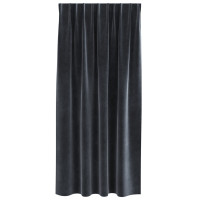 Produktbild för Mörkläggningsgardiner 2 pcs Mörkgrå 140 x 175 cm Sammet
