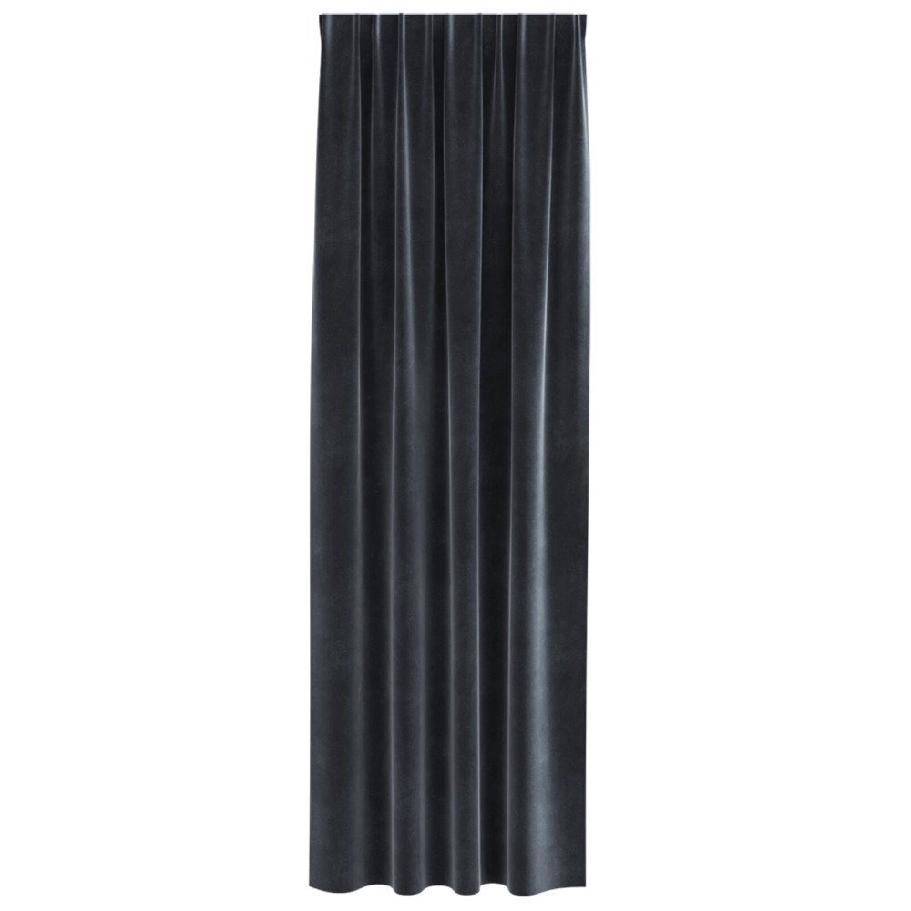 Produktbild för Mörkläggningsgardiner 2 pcs Mörkgrå 140 x 245 cm Sammet
