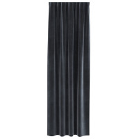 Produktbild för Mörkläggningsgardiner 2 pcs Mörkgrå 140 x 245 cm Sammet