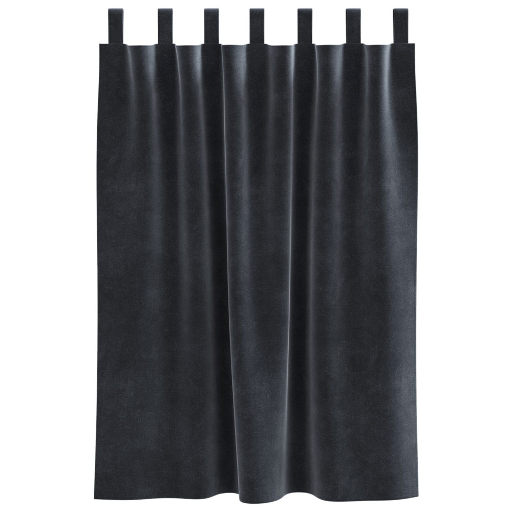 Produktbild för Mörkläggningsgardiner 2 pcs Mörkgrå 140 x 140 cm Sammet