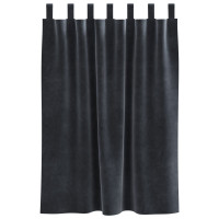 Produktbild för Mörkläggningsgardiner 2 pcs Mörkgrå 140 x 140 cm Sammet