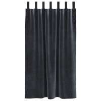 Produktbild för Mörkläggningsgardiner 2 pcs Mörkgrå 140 x 175 cm Sammet