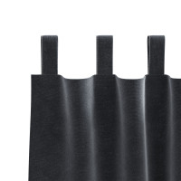 Produktbild för Mörkläggningsgardiner 2 pcs Mörkgrå 140 x 245 cm Sammet