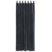 Produktbild för Mörkläggningsgardiner 2 pcs Mörkgrå 140 x 260 cm Sammet