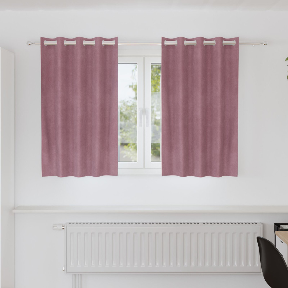 Produktbild för Mörkläggningsgardiner 2 pcs Mörkrosa 140 x 140 cm Sammet
