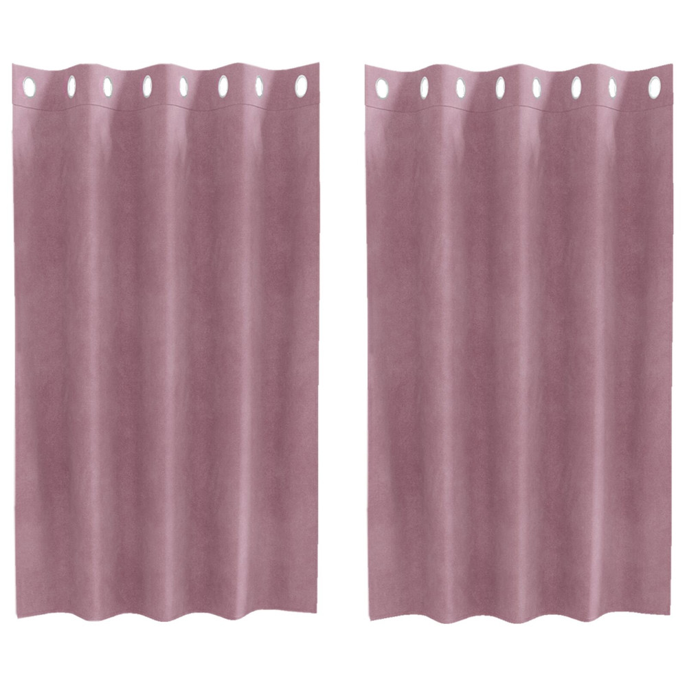 Produktbild för Mörkläggningsgardiner 2 pcs Mörkrosa 140 x 140 cm Sammet