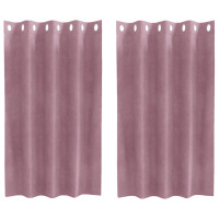 Produktbild för Mörkläggningsgardiner 2 pcs Mörkrosa 140 x 140 cm Sammet