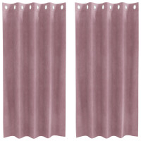 Produktbild för Mörkläggningsgardiner 2 pcs Mörkrosa 140 x 175 cm Sammet