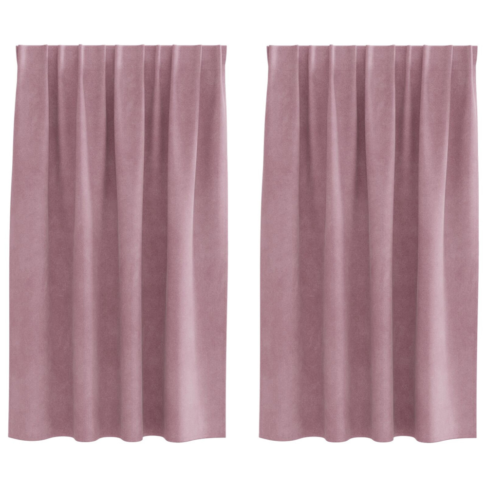 Produktbild för Mörkläggningsgardiner 2 pcs Mörkrosa 140 x 140 cm Sammet
