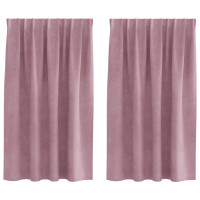 Produktbild för Mörkläggningsgardiner 2 pcs Mörkrosa 140 x 140 cm Sammet