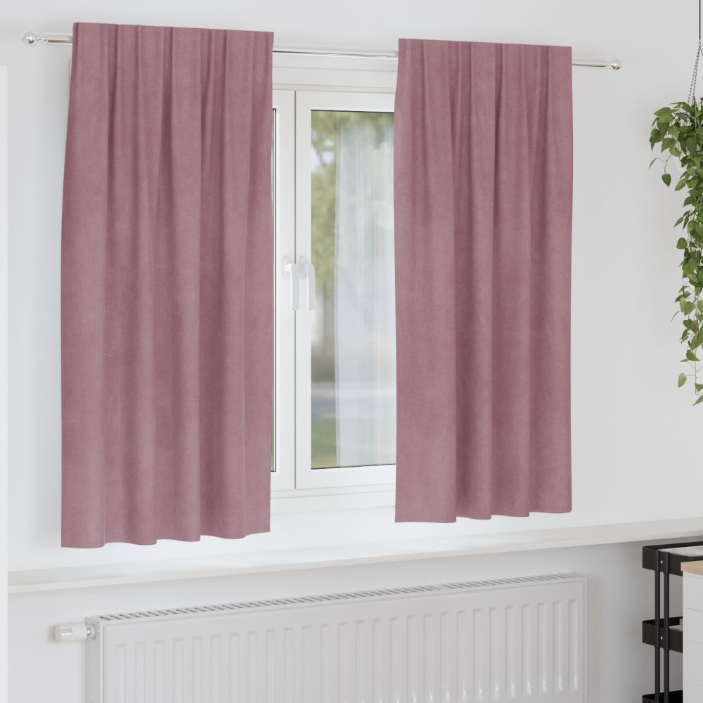 Produktbild för Mörkläggningsgardiner 2 pcs Mörkrosa 140 x 175 cm Sammet