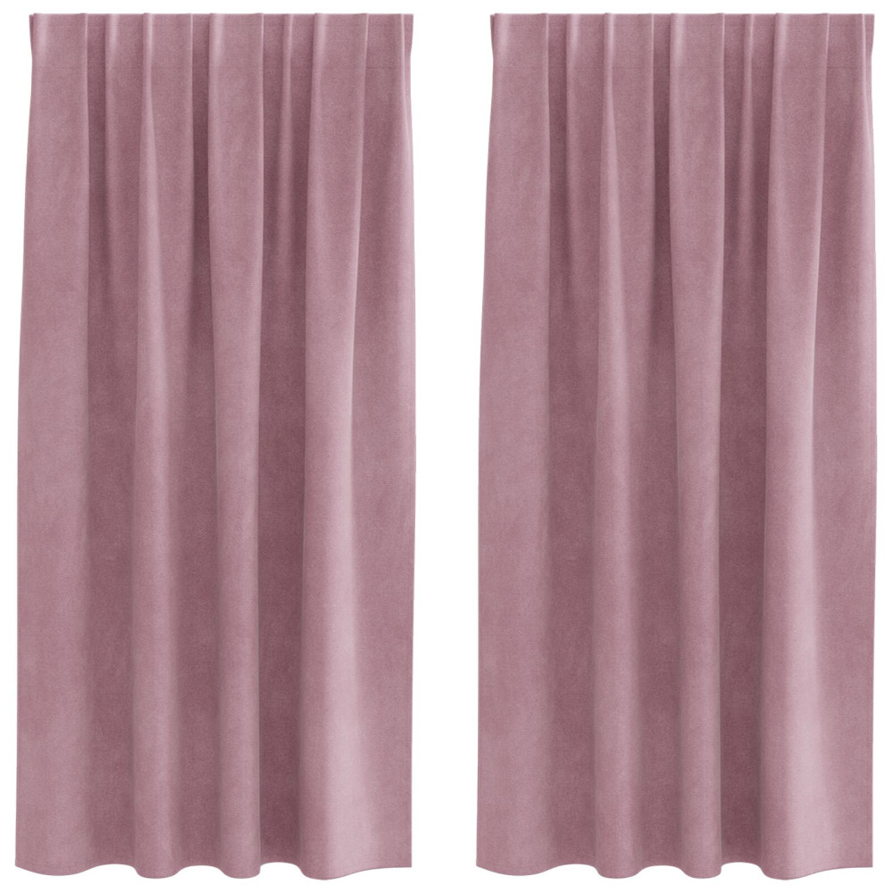 Produktbild för Mörkläggningsgardiner 2 pcs Mörkrosa 140 x 175 cm Sammet
