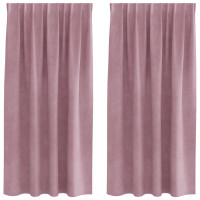 Produktbild för Mörkläggningsgardiner 2 pcs Mörkrosa 140 x 175 cm Sammet