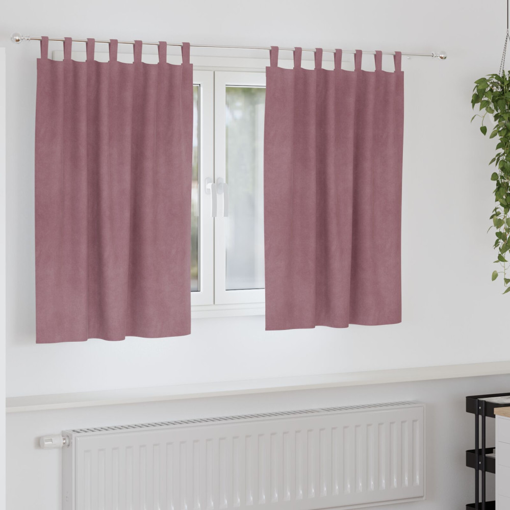 Produktbild för Mörkläggningsgardiner 2 pcs Mörkrosa 140 x 140 cm Sammet