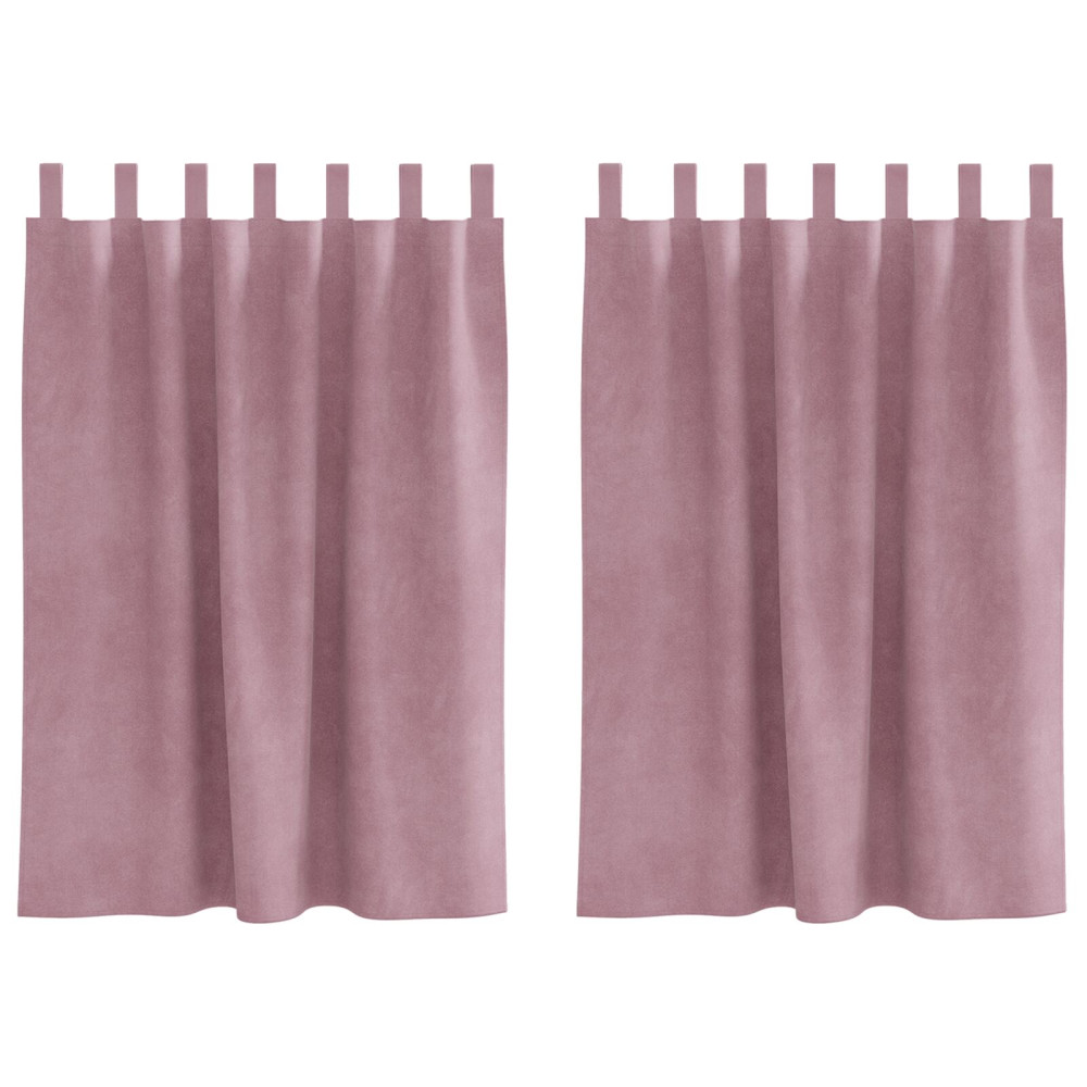 Produktbild för Mörkläggningsgardiner 2 pcs Mörkrosa 140 x 140 cm Sammet