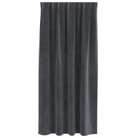 Produktbild för Mörkläggningsgardiner 2 pcs Ljusgrå 140 x 175 cm Sammet