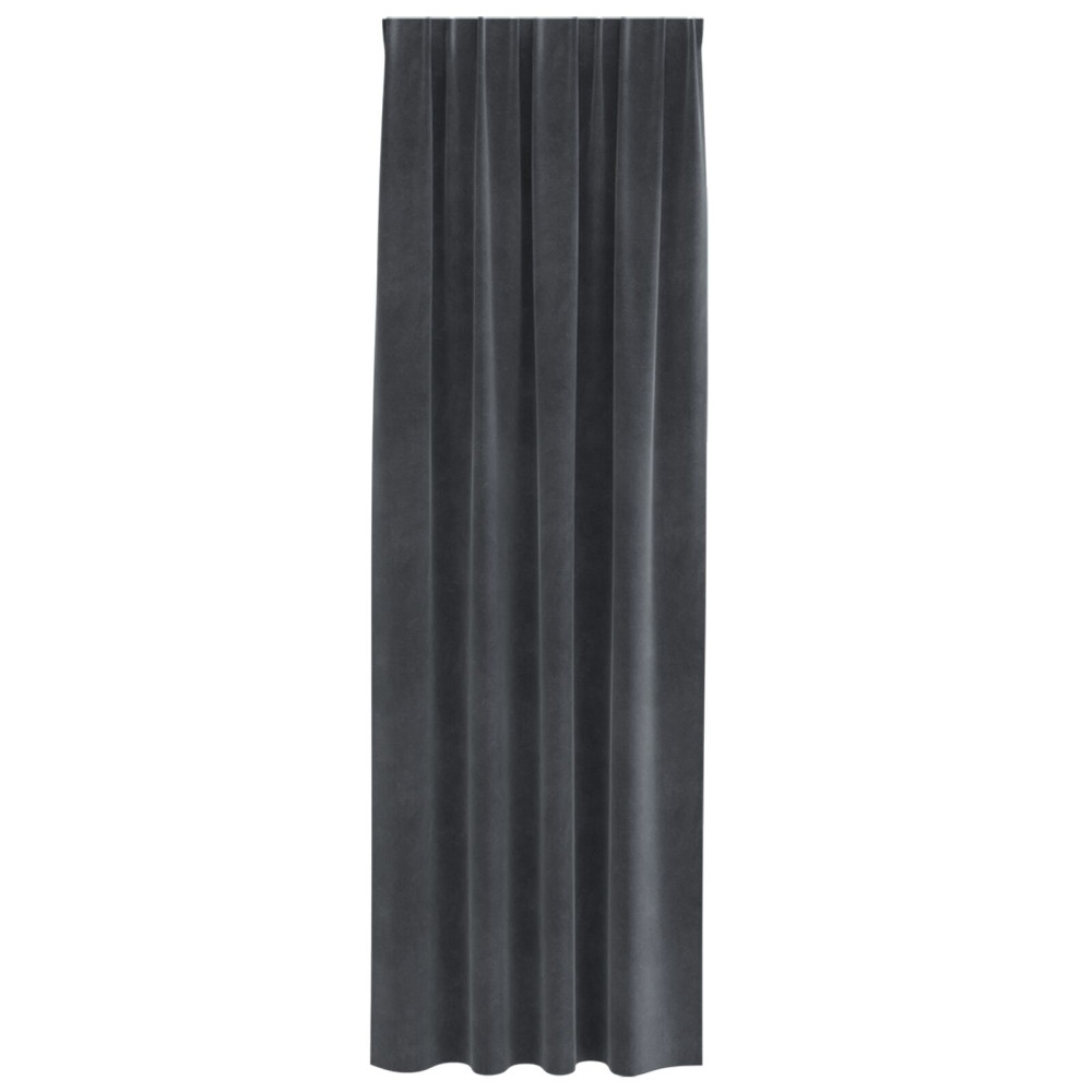 Produktbild för Mörkläggningsgardiner 2 pcs Ljusgrå 140 x 225 cm Sammet