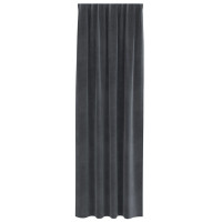 Produktbild för Mörkläggningsgardiner 2 pcs Ljusgrå 140 x 260 cm Sammet