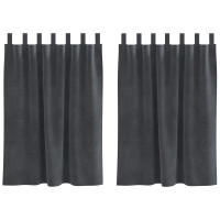 Produktbild för Mörkläggningsgardiner 2 pcs Ljusgrå 140 x 140 cm Sammet