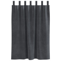 Produktbild för Mörkläggningsgardiner 2 pcs Ljusgrå 140 x 140 cm Sammet