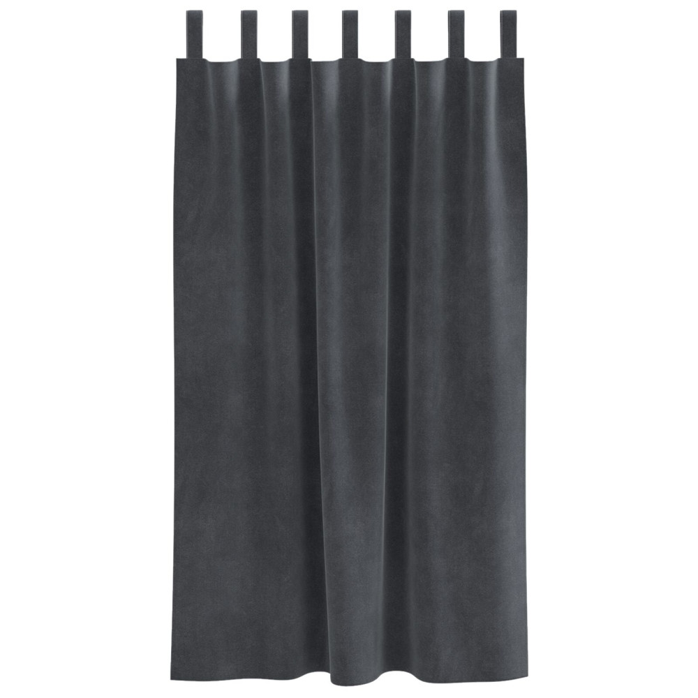 Produktbild för Mörkläggningsgardiner 2 pcs Ljusgrå 140 x 175 cm Sammet
