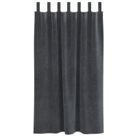 Produktbild för Mörkläggningsgardiner 2 pcs Ljusgrå 140 x 175 cm Sammet