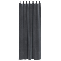 Produktbild för Mörkläggningsgardiner 2 pcs Ljusgrå 140 x 225 cm Sammet