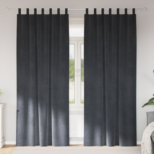 vidaXL Mörkläggningsgardiner 2 pcs Ljusgrå 140 x 260 cm Sammet