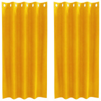 Produktbild för Mörkläggningsgardiner 2 pcs Senapsgul 140 x 175 cm Sammet
