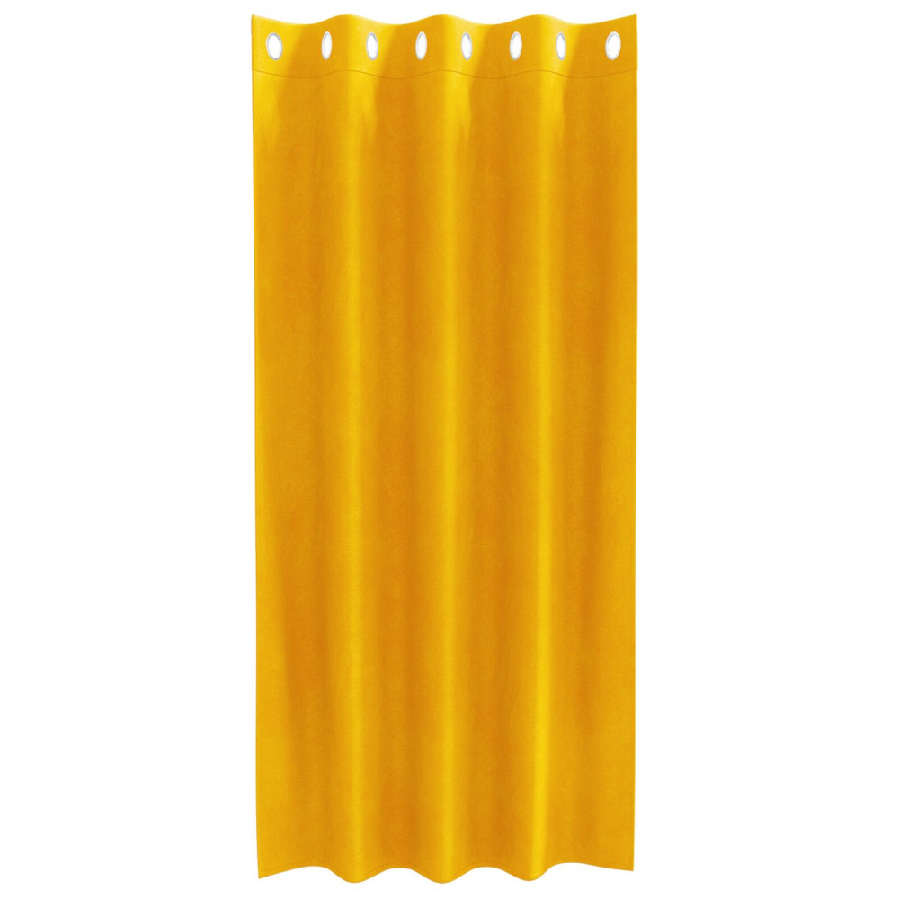 Produktbild för Mörkläggningsgardiner 2 pcs Senapsgul 140 x 175 cm Sammet