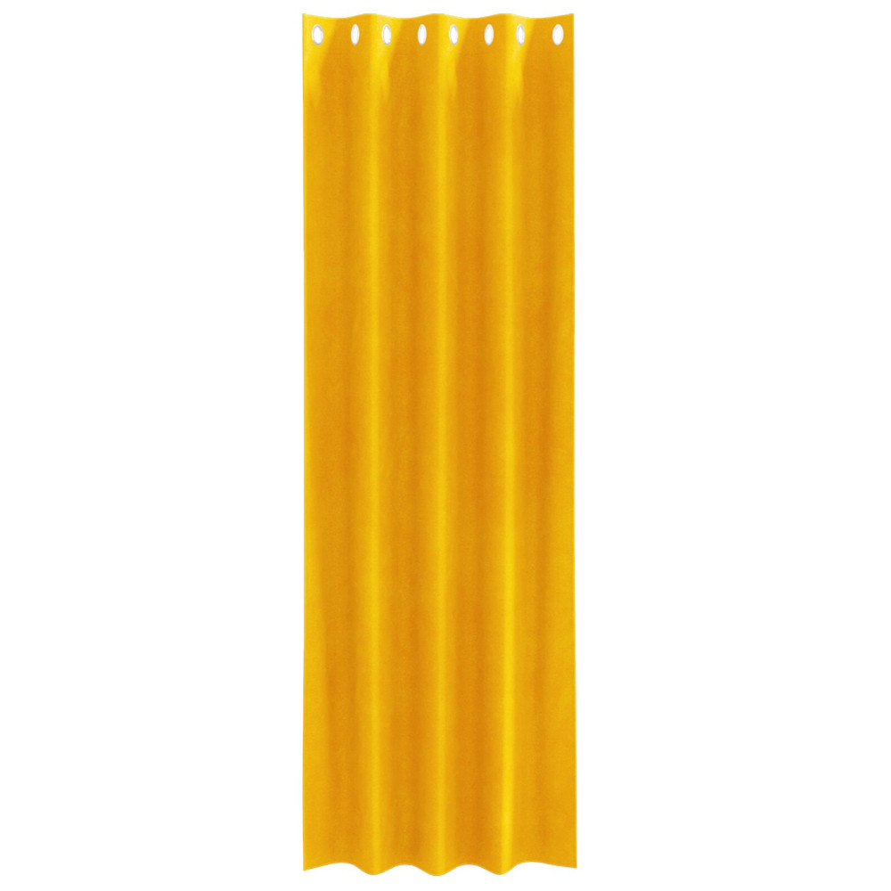 Produktbild för Mörkläggningsgardiner 2 pcs Senapsgul 140 x 260 cm Sammet