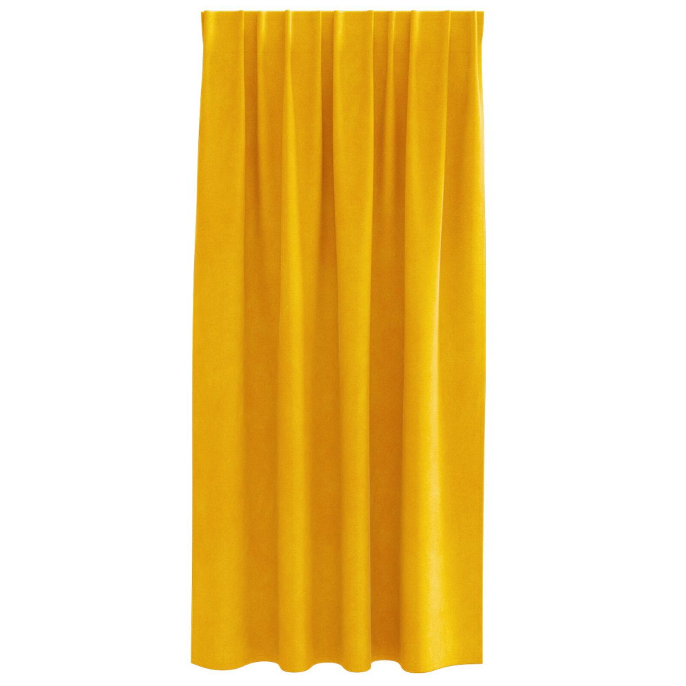 Produktbild för Mörkläggningsgardiner 2 pcs Senapsgul 140 x 175 cm Sammet