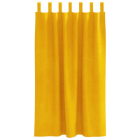 Produktbild för Mörkläggningsgardiner 2 pcs Senapsgul 140 x 175 cm Sammet