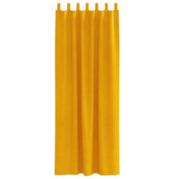 Produktbild för Mörkläggningsgardiner 2 pcs Senapsgul 140 x 225 cm Sammet
