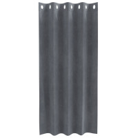 Produktbild för Mörkläggningsgardiner 2 pcs Ljusgrå 140 x 175 cm Sammet