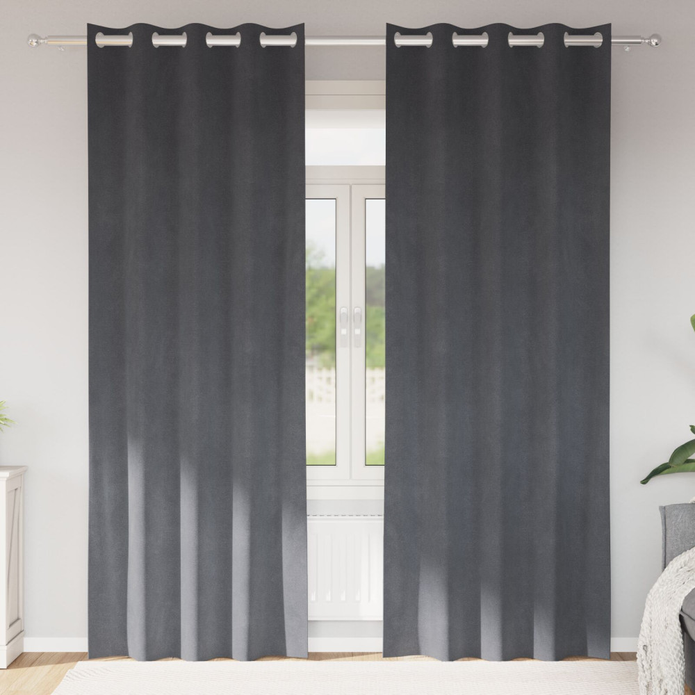 Produktbild för Mörkläggningsgardiner 2 pcs Ljusgrå 140 x 260 cm Sammet