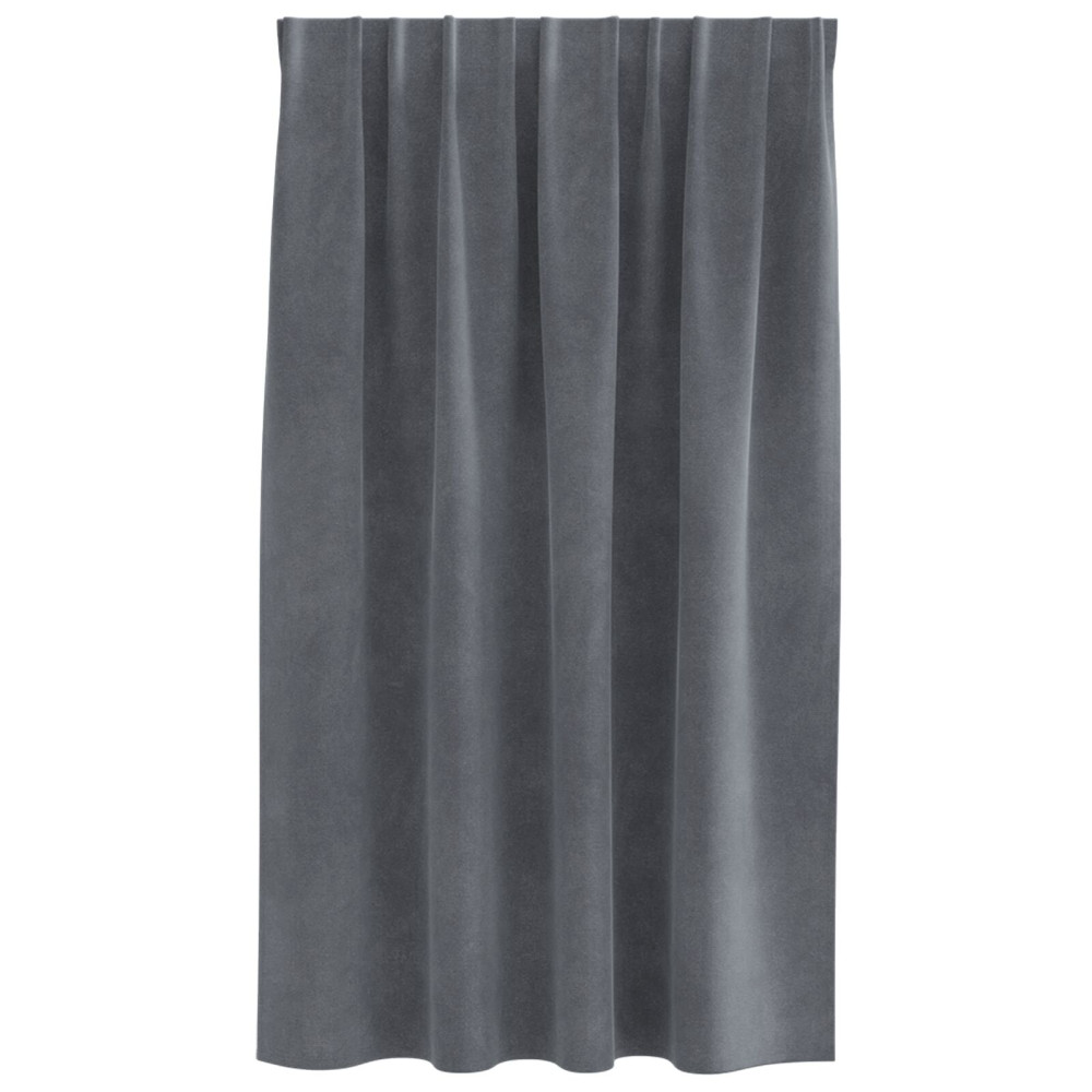 Produktbild för Mörkläggningsgardiner 2 pcs Ljusgrå 140 x 140 cm Sammet